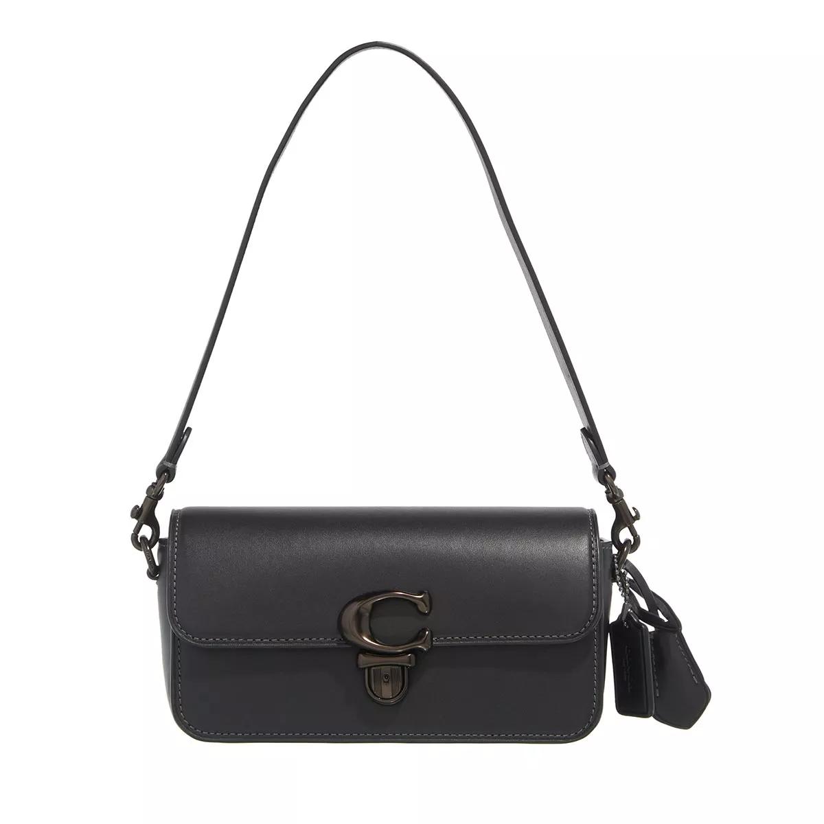 Coach black 2025 leather messenger bag