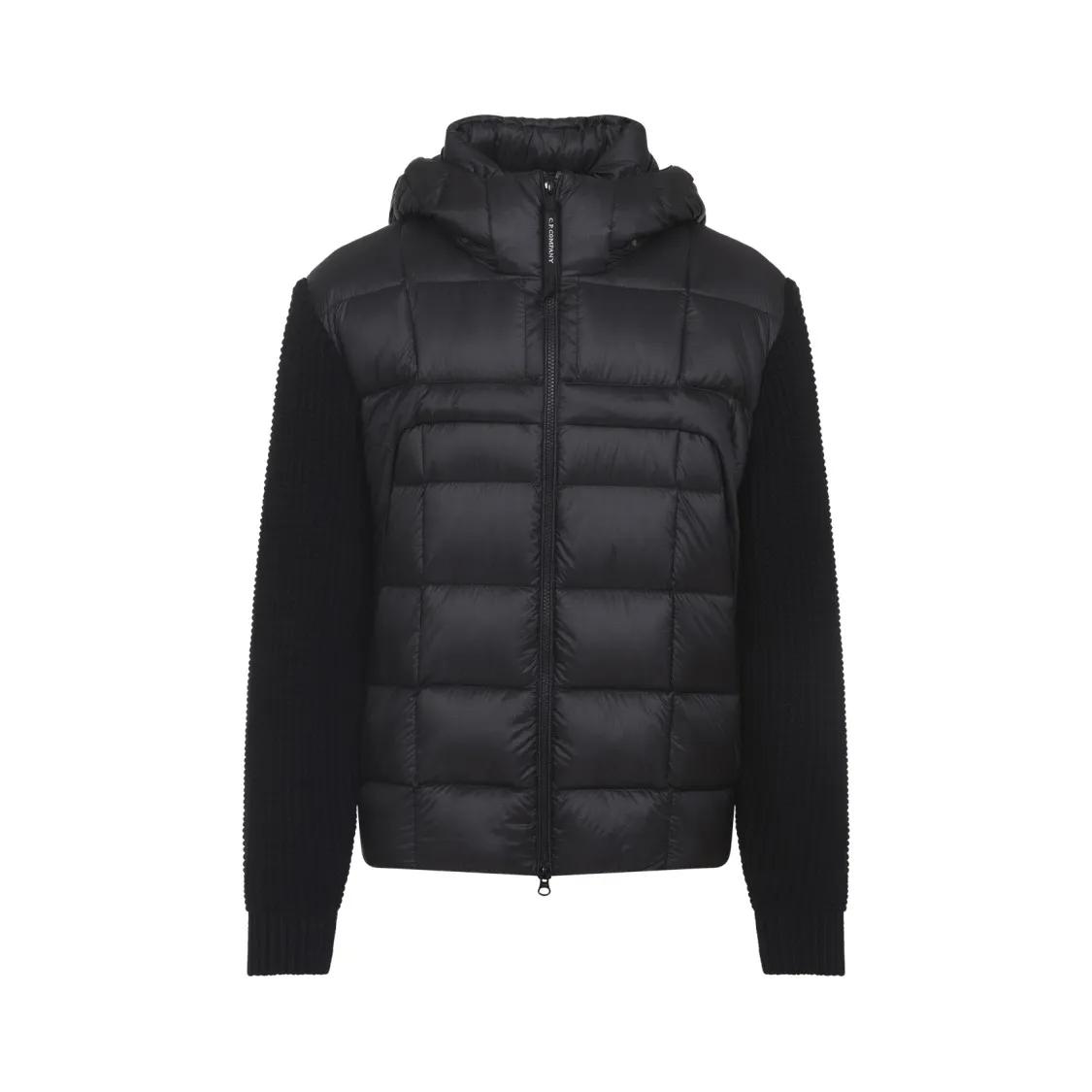 CP Company Quilted Wool And Down Jacket Black | Donsjas