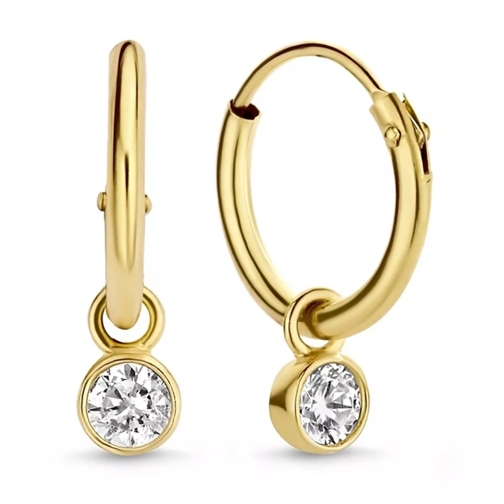Isabel Bernard Le Marais Oriane 14 Karat Hoop Earrings With Zirco Gold Créole