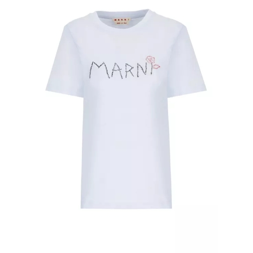 Marni T-Shirt With Logo Blue 