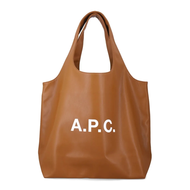 A.P.C. Fourre-tout Ninon Tote Bag With Logo Brown