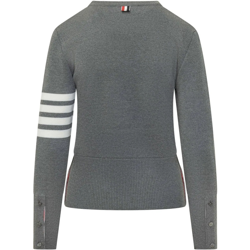 Thom Browne  Pullover Punto Milano Con Quattro Bande dunkelgrau(Image 2)