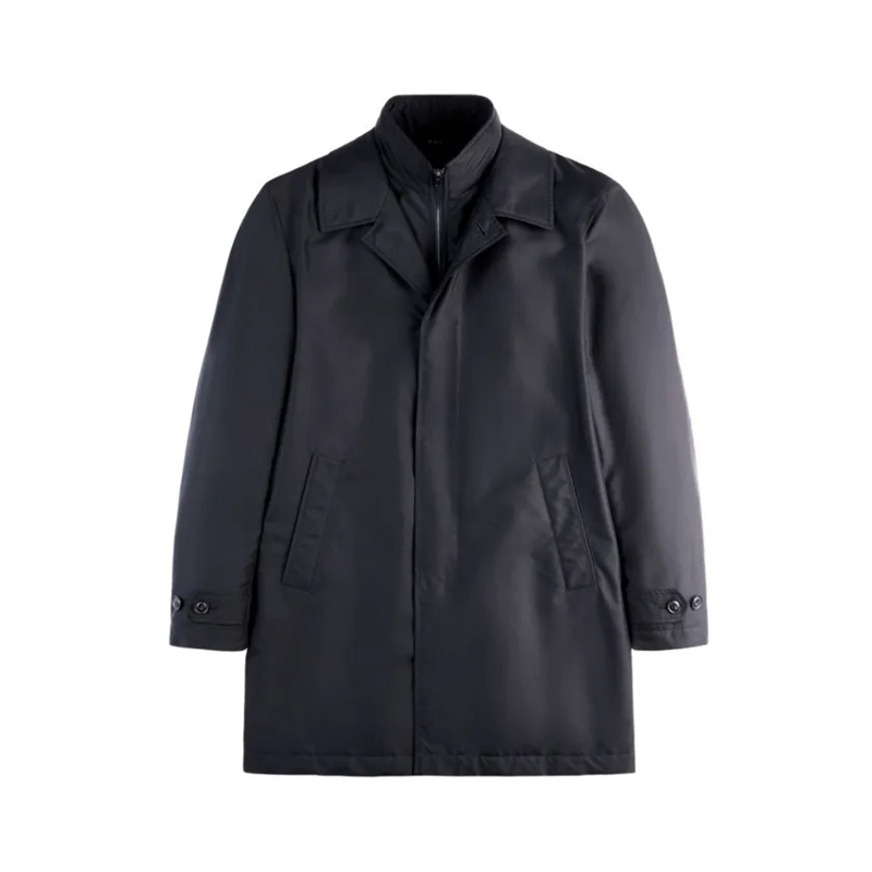 Fay Parka Double-Front Morning Coat With Padded Interior Black