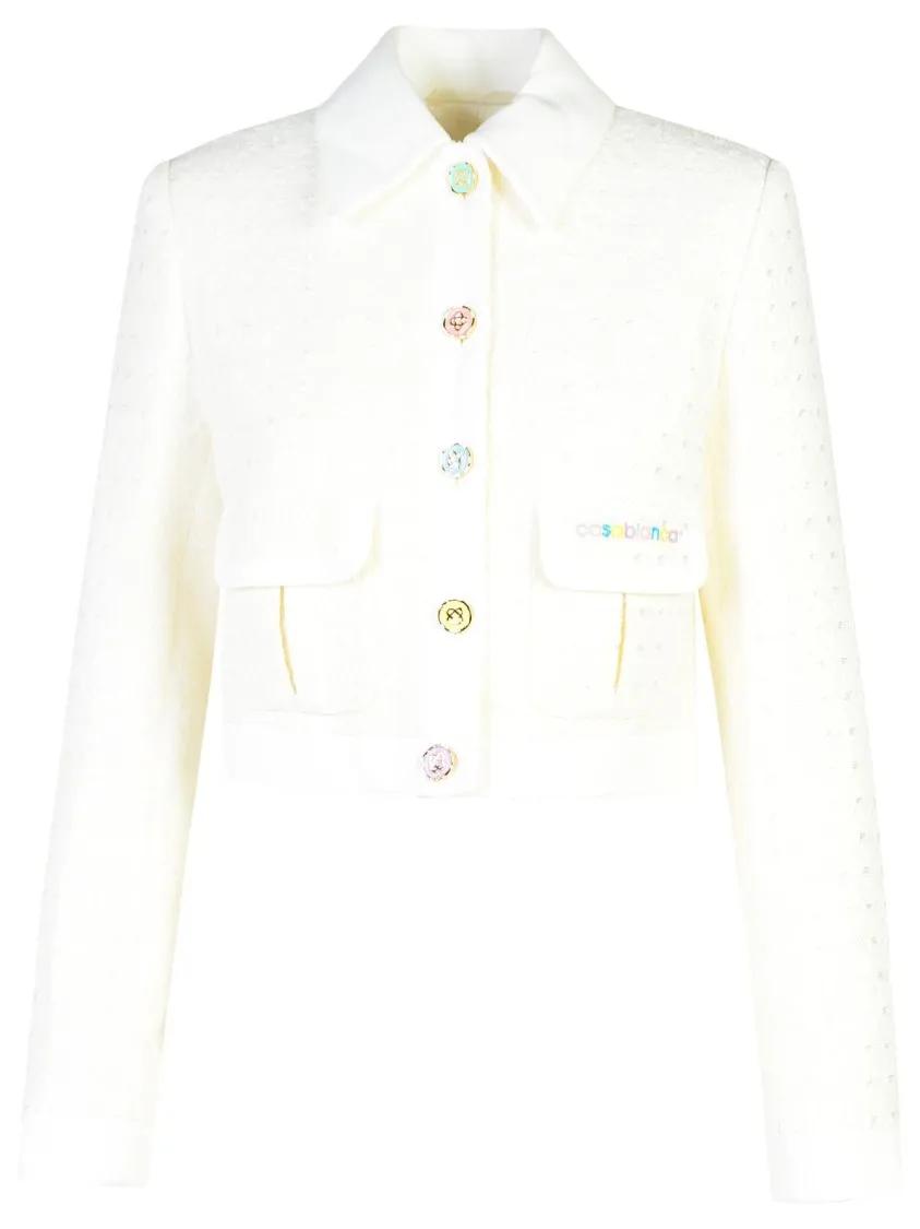 Casablanca - White Cotton Blend Jacket - Größe 6 - weiß