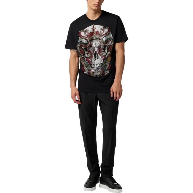 Philipp Plein T-Shirt Round Neck T-Shirt Snake King Stones schwarz(Image 4)
