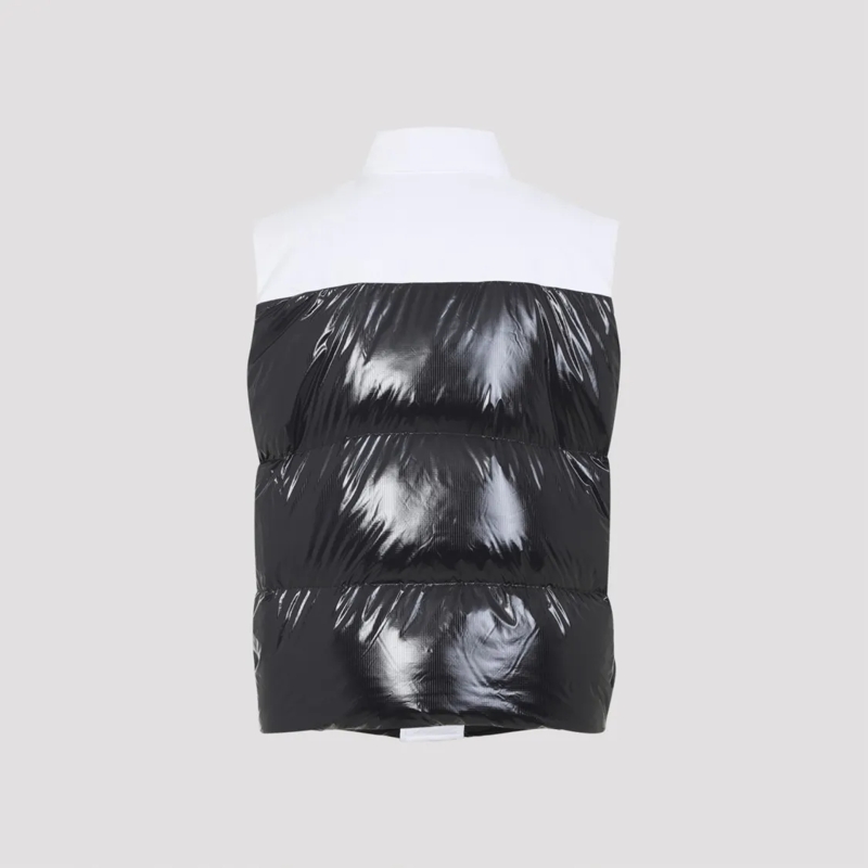 Casablanca Doudoune Color-Block Sleeveless Vest With Glossy And Matte  White