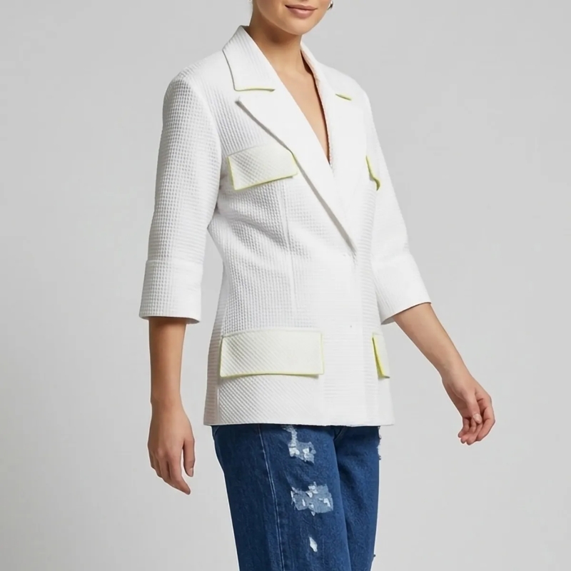 Helene Galwas Blazer Feminin taillierter Sommerblazer GEMMARE weiss(Image 2)