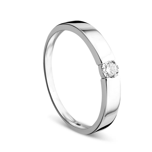 DIAMADA 0.13ct Diamond Solitaire Ring  14KT White Gold Tension Ring