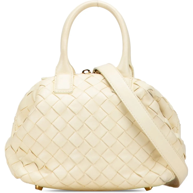Bottega Veneta Sac à bandoulière Mini Nappa Intrecciato Bauletto Satchel gelb