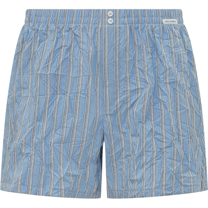 Dolce&Gabbana Shorts Bermuda a Righe con Elastico hellblau