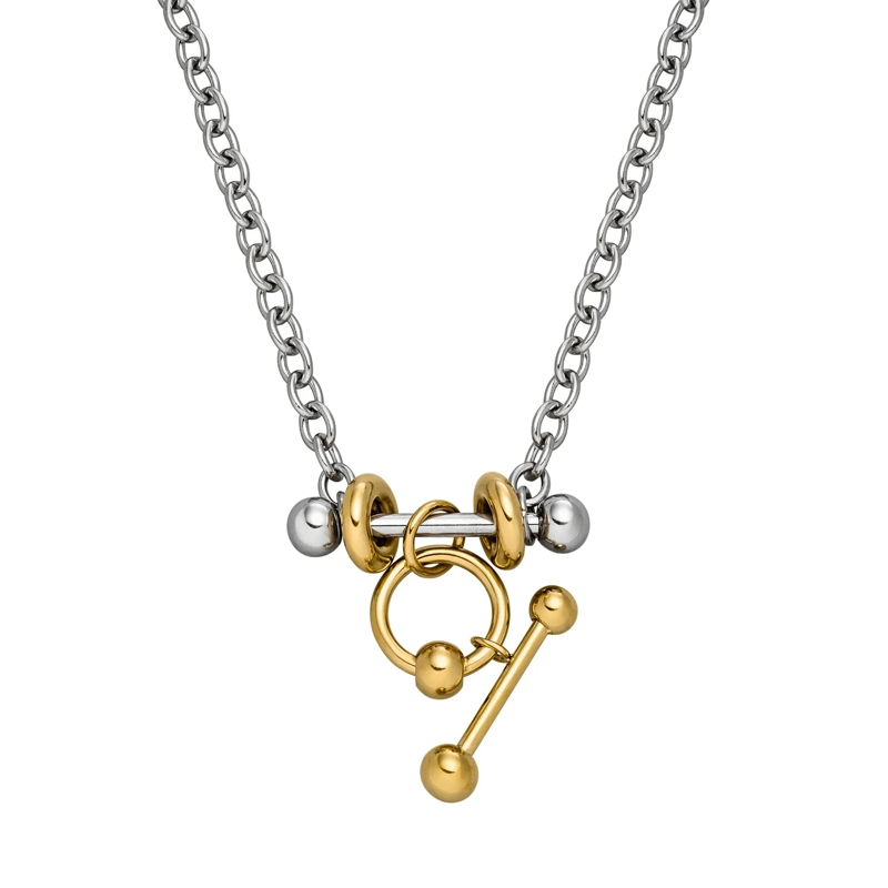 Liebeskind Berlin Mittellange Halskette Edelstahl Urban Chic silber