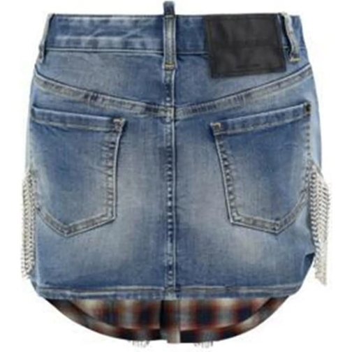 Dsquared2 Midi-Röcke Gonna con Cristalli Medium Proper Wash Denim blau (Image 2)