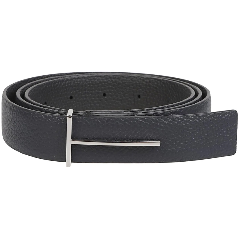 Tom Ford Gürtel Slim T Reversible Belt Blue blau