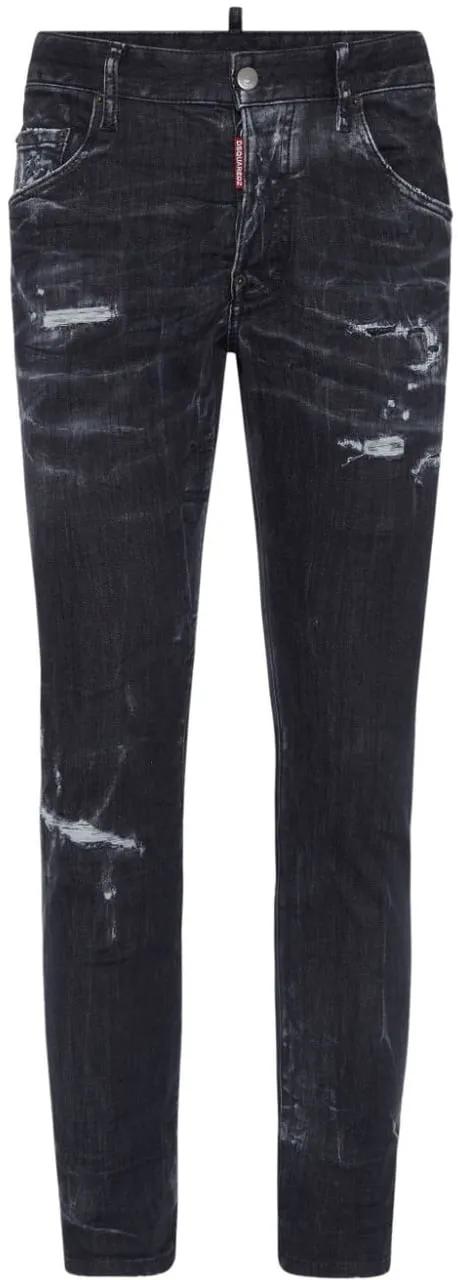 Thumbnail - Dsquared2 - Distressed Stretch-Cotton Slim Jeans - Größe 46 - bunt
