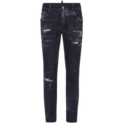 Dsquared2 Slim Fit Jeans Distressed Stretch-Cotton Slim Jeans Black
