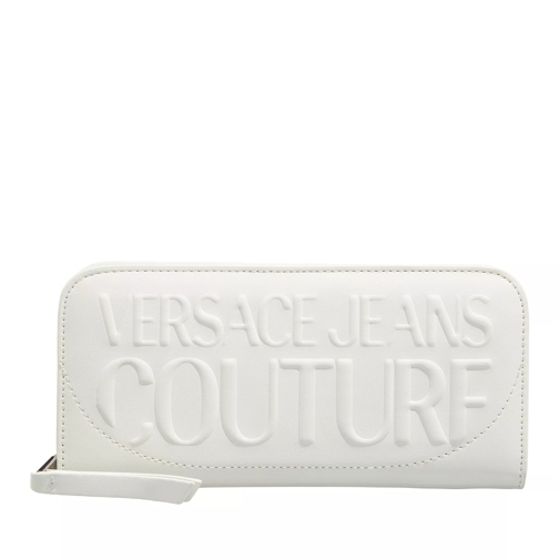 Versace Jeans Couture Institutional Logo White Portemonnaie mit Zip-Around-Reißverschluss