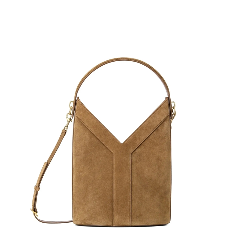 Saint Laurent Crossbody Bag Handtasche aus Veloursleder braun