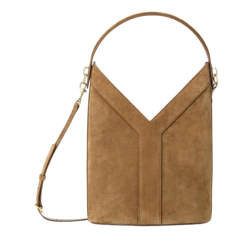Saint Laurent Bucket Bag Handtasche aus Veloursleder braun(Image 2)