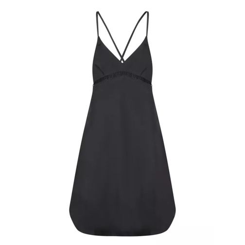 Sacai Midi Dress With Thin Cross-Back Straps Black 