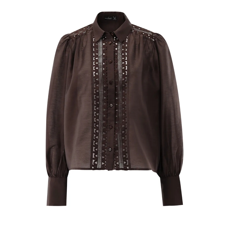 VAN LAACK Bluse Bluse Modern Fit Uni braun