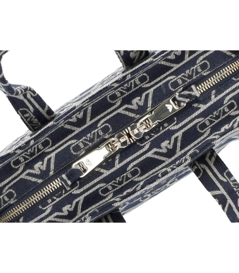 Emporio Armani Shoppers & Totes Monogram Blue Écru Mini Bag in blauw