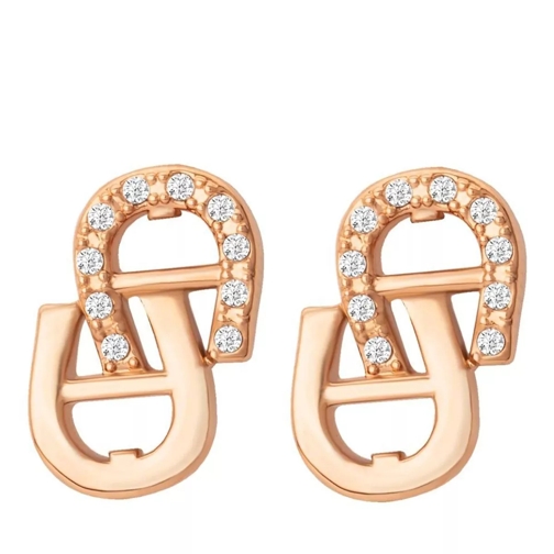 AIGNER Earring Double A Logo With Swarovski Crt rosegold Clou d'oreille
