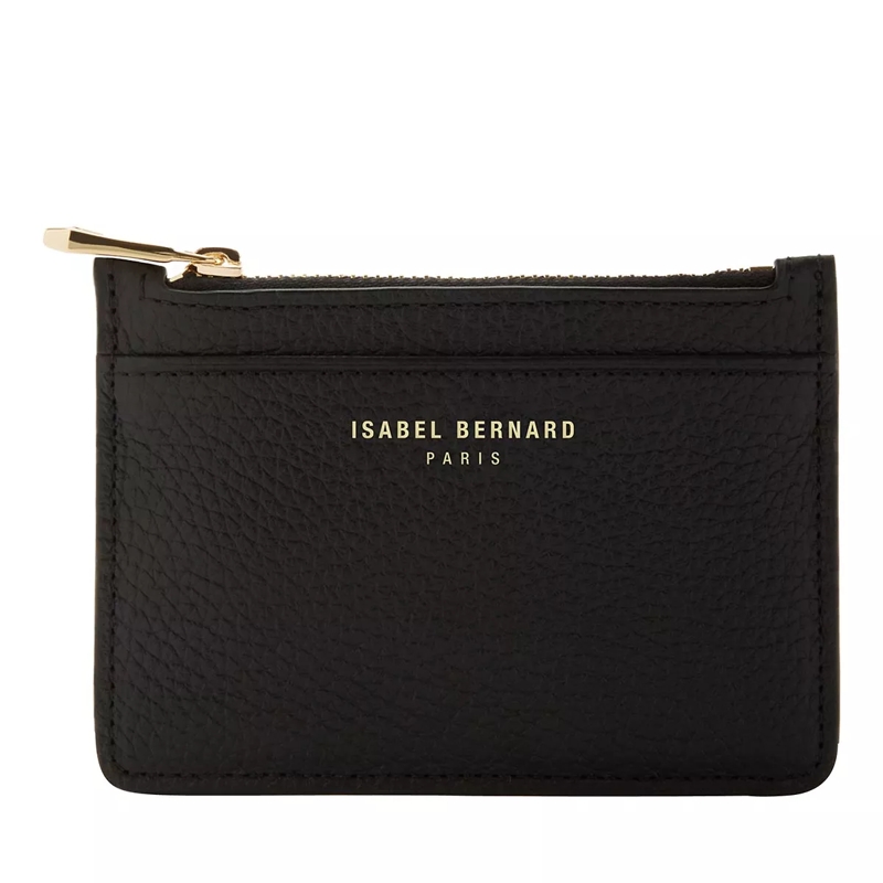 Isabel Bernard Porte-cartes Honoré Aveline Black Calfskin Leather Card Holder