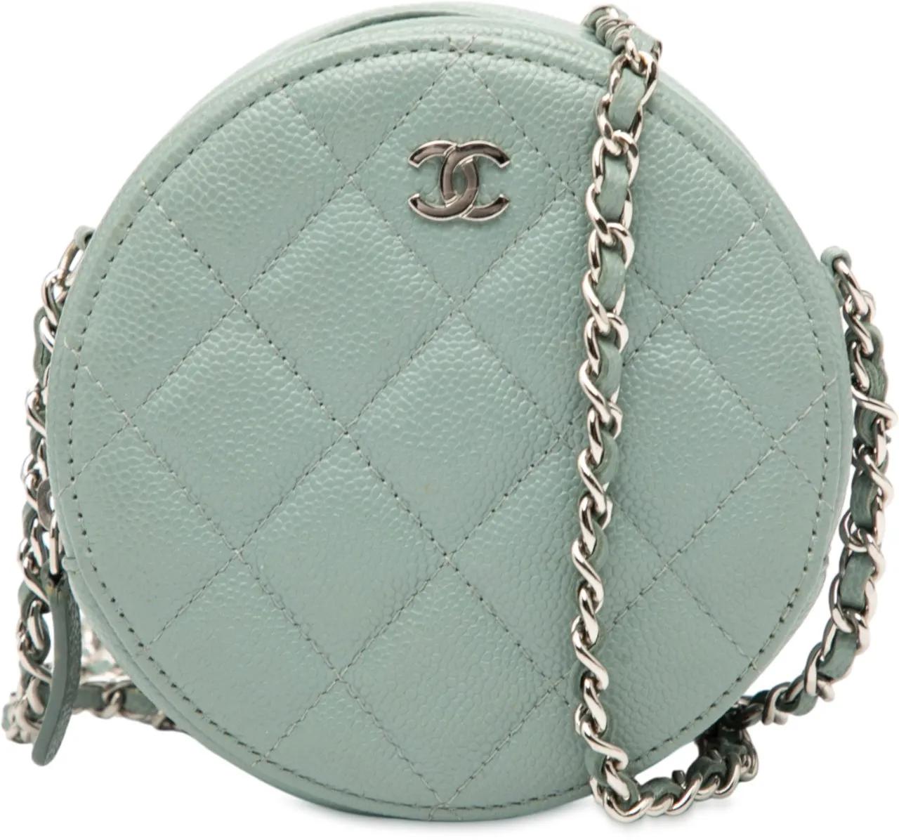Chanel Hobo Bags - CC Quilted Caviar Round Clutch With Chain - Gr. unisize - in Blau - für Damen