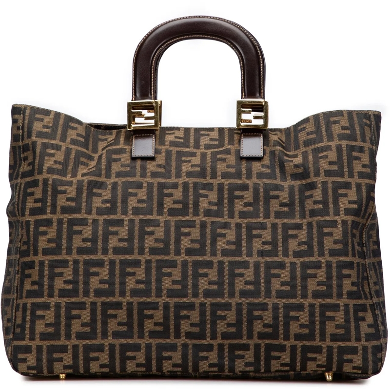 Fendi Shopper Large Zucca Canvas Twins Tote braun