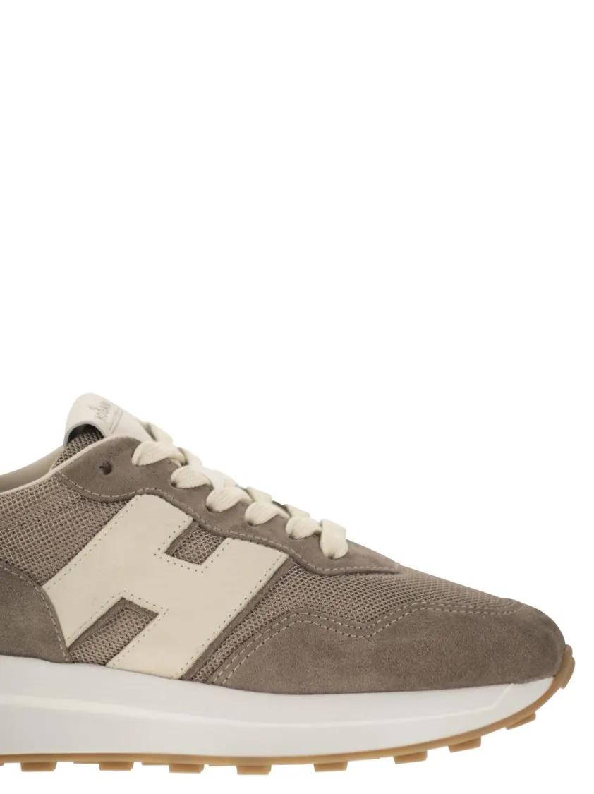 Thumbnail - Hogan Low-Top Sneaker - H641 - Leather And Canvas Trainers - Gr. 40 (EU) - in Grün - für Damen
