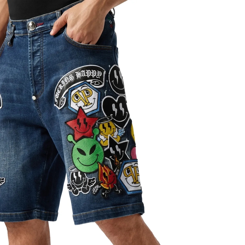 Philipp Plein Shorts Jeansshorts Smile blau(Image 2)