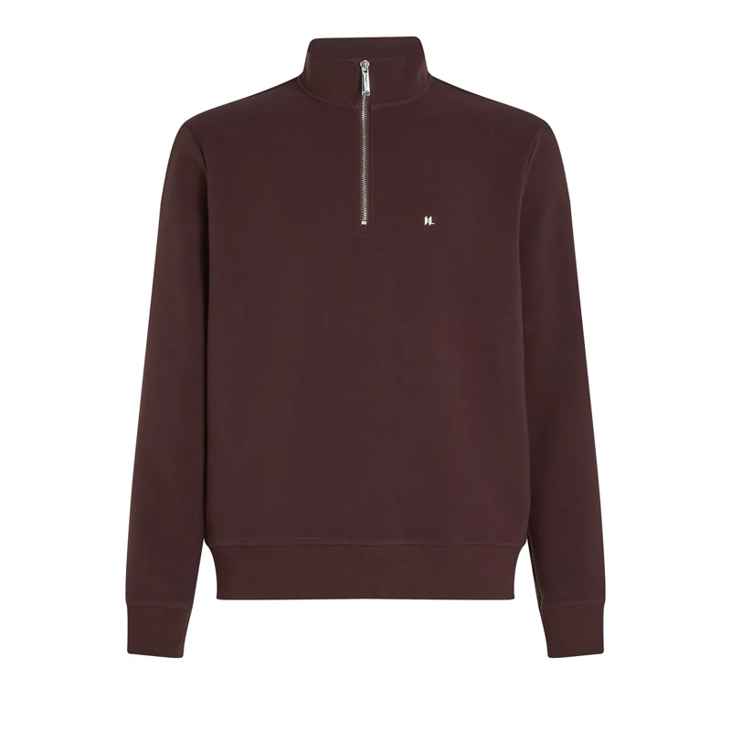 Karl Lagerfeld  Sweatshirt mit Viertel-Reißverschluss braun