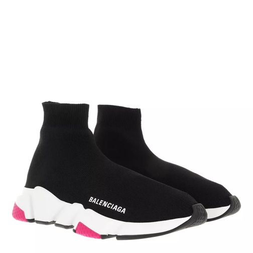 Balenciaga Speed LT Knit Sneaker Black/White/Magenta Slip-On Sneaker