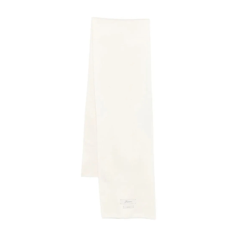 Jacquemus Écharpe légère Long Rectangular Beige Scarf White