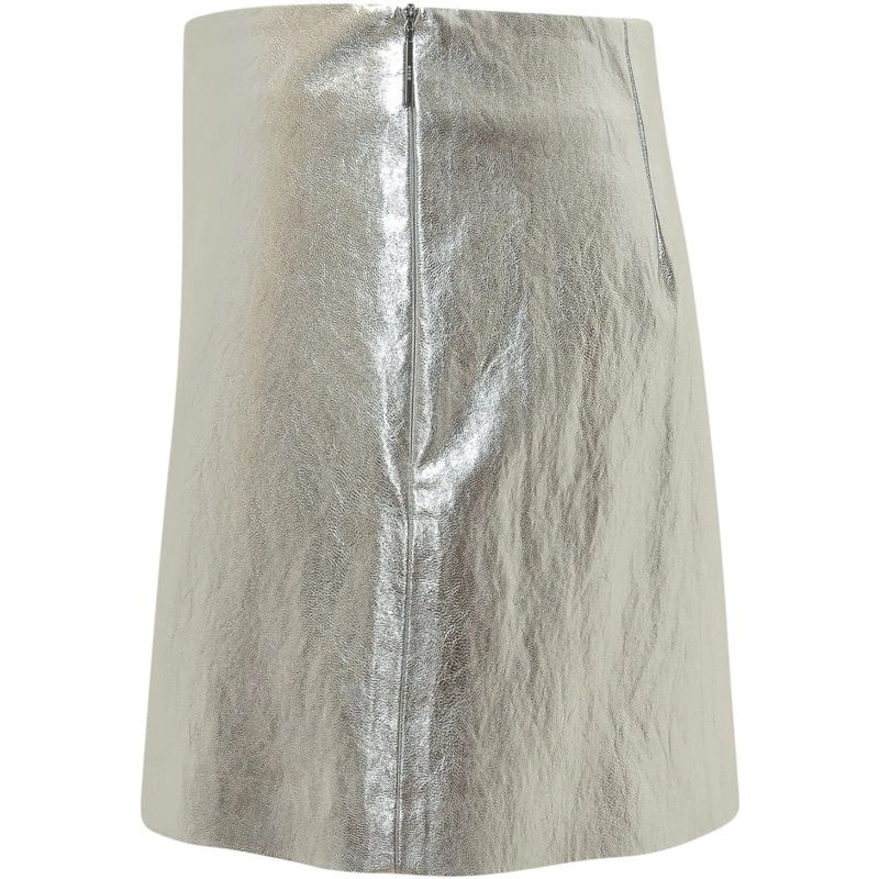 MSGM Minirock Gonna Mini Effetto Metallizzato silber(Image 3)