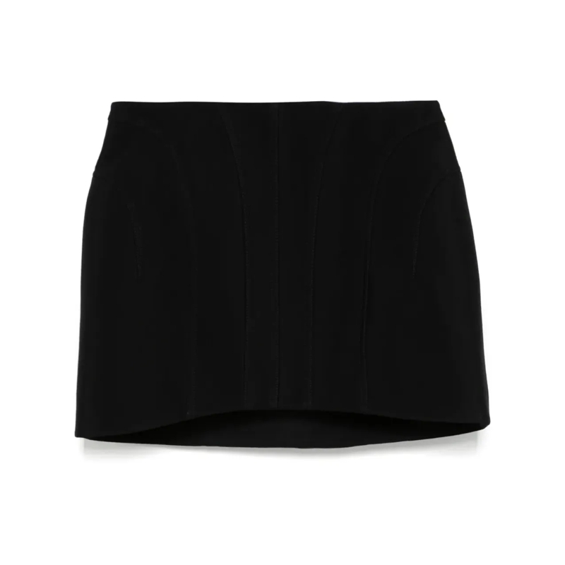 Mugler Jupe midi Show Sculptural Mini Skirt Black schwarz