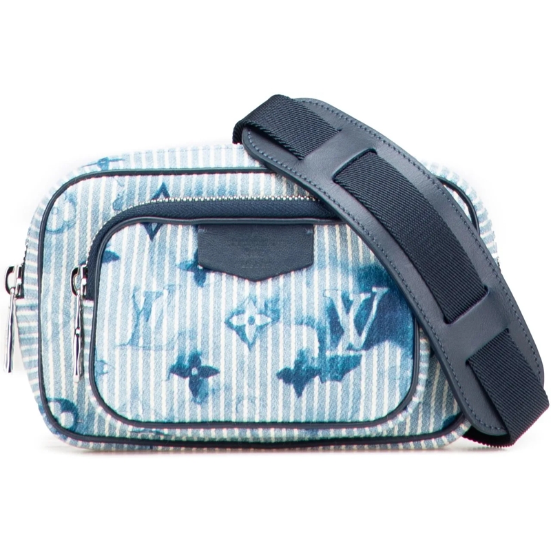 Louis Vuitton Schultertasche Monogram Denim Watercolor Hickory Stripes Outdoor  blau