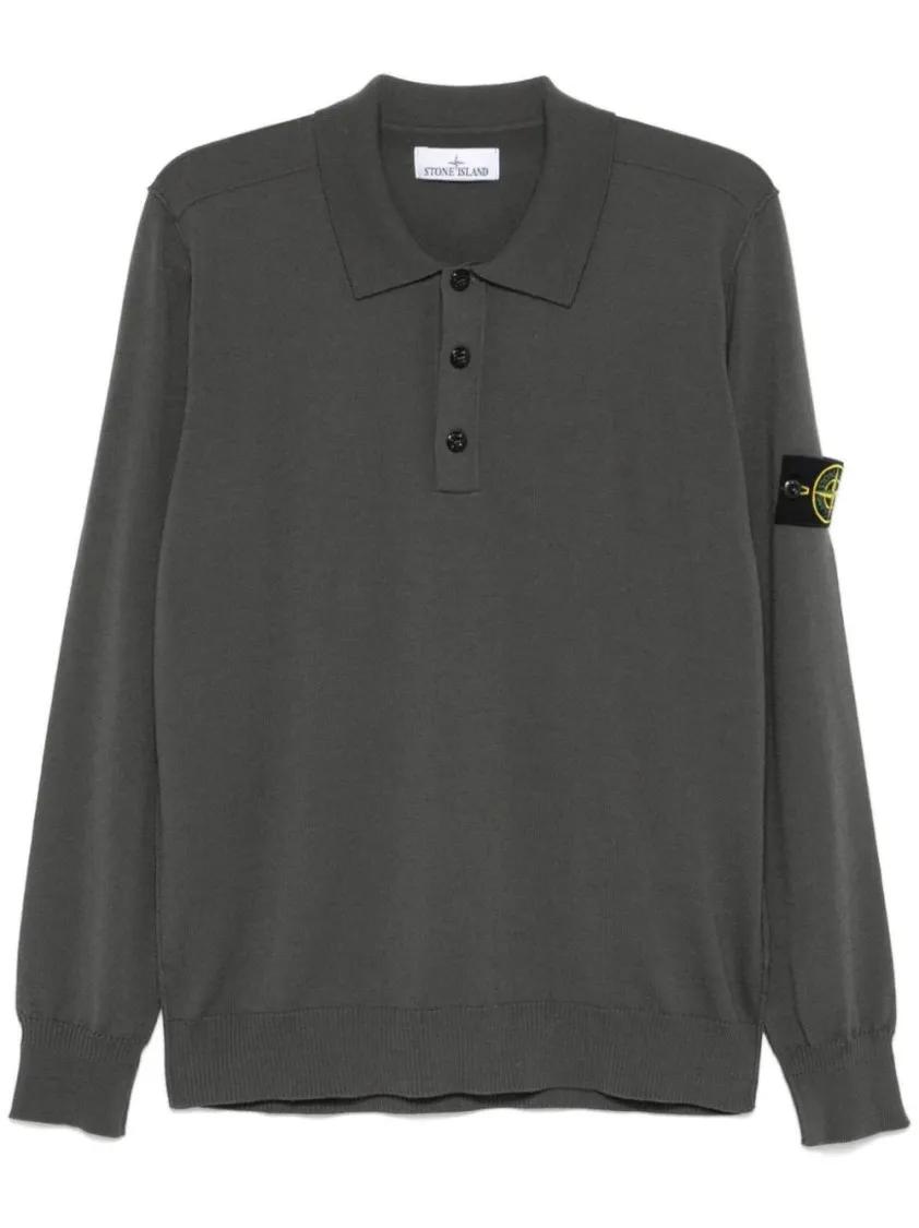 Stone Island - Compass-Badge Polo Top - Größe L - grau