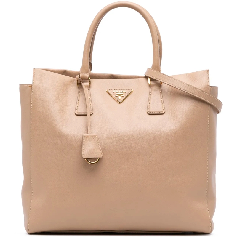 Prada Schultertasche Saffiano Lux Satchel braun