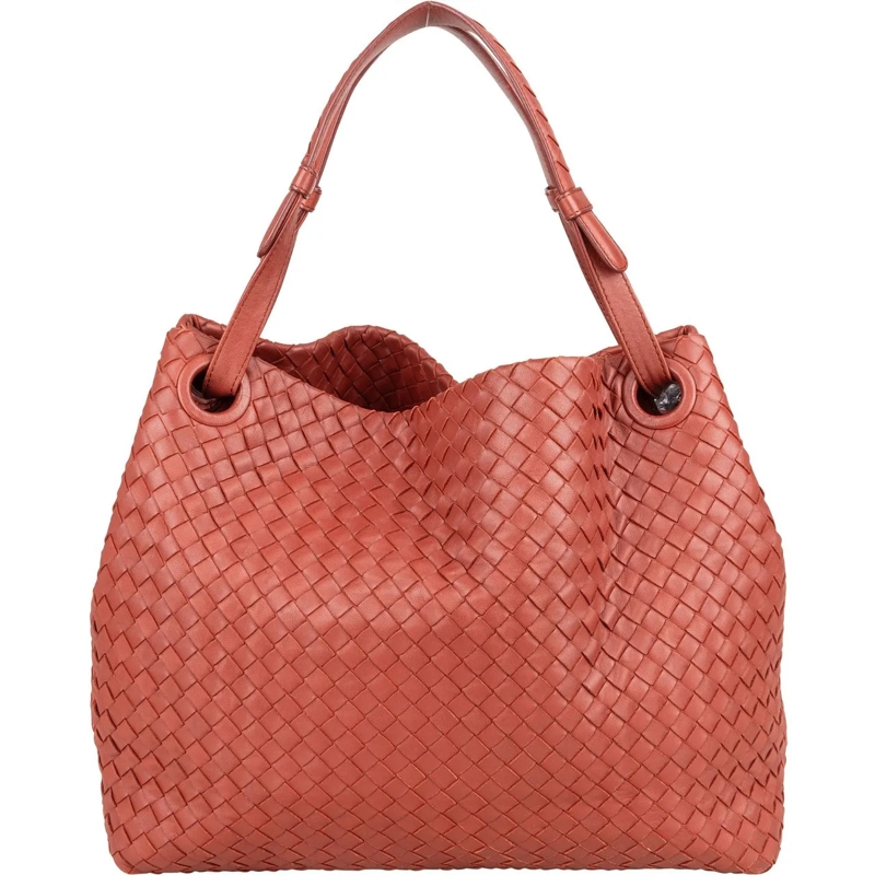 Bottega Veneta Tote Bottega Veneta Intrecciato Leather Garda Handbag rot