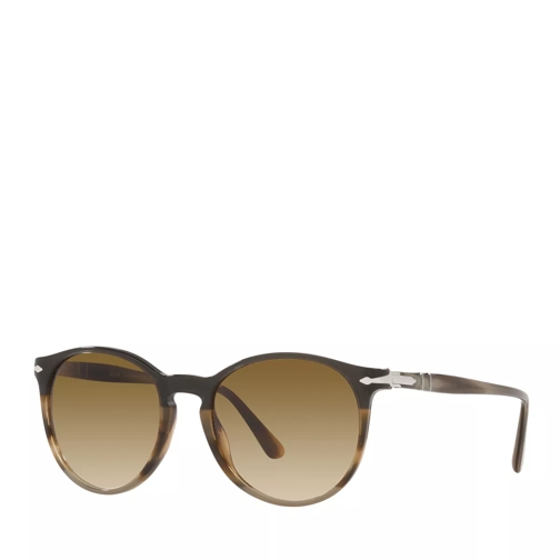 Persol 0PO3228S STRIPED BROWN /GREY /BLACK Sunglasses