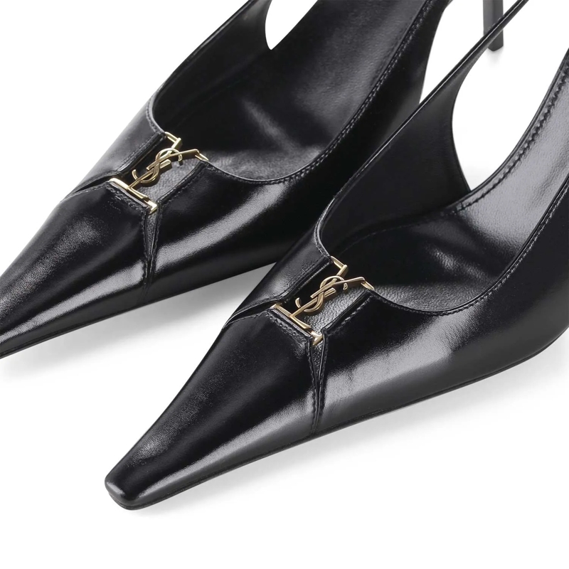 Saint Laurent Chaussures à lacets Pumps aus Leder schwarz(Image 3)