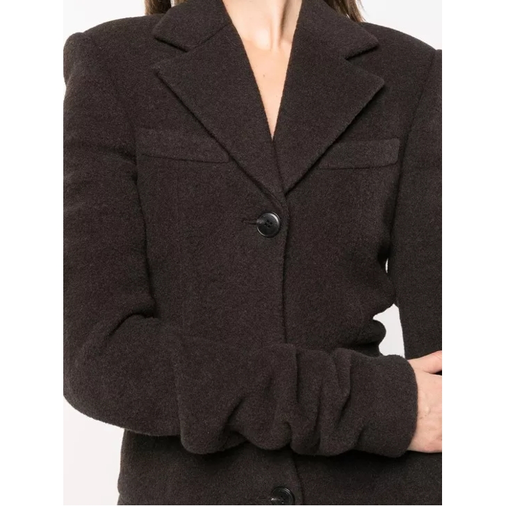 Alexander Wang Ruched Sleeve Wool Blend Jacket Black