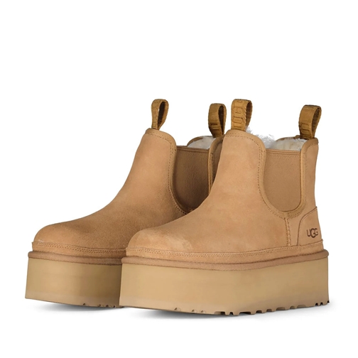 UGG Schnürschuhe Chelsea Boot Neumel mit Plateau Hellbraun