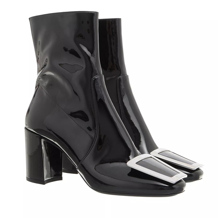 Black patent leather boots on sale