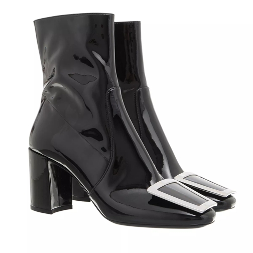 Saint Laurent Maxine Booties Patent Leather Black Ankle Boot