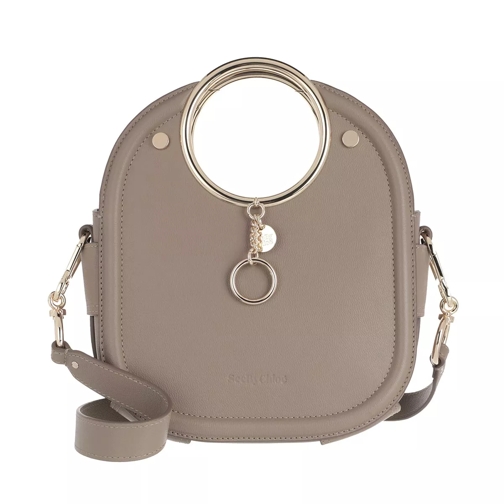 See By Chloé Embossed Logo Crossbody Bag Leather Motty Grey Borsetta a tracolla