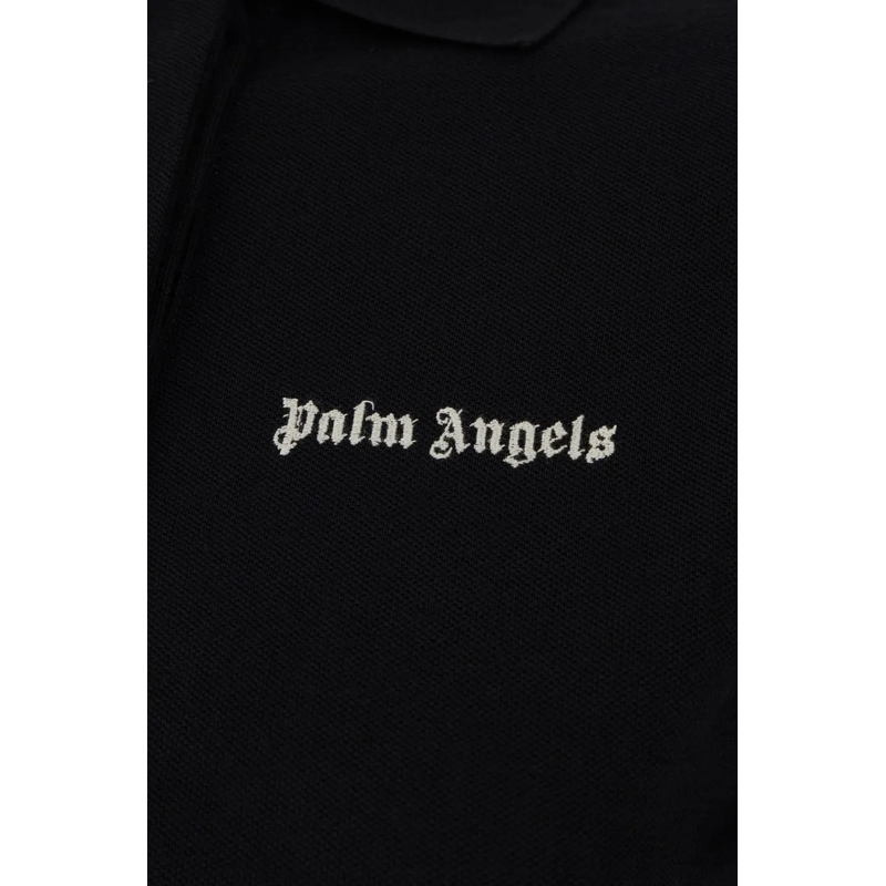 Palm Angels Poloshirt Palm Angels Black piquet polo shirt schwarz(Image 3)