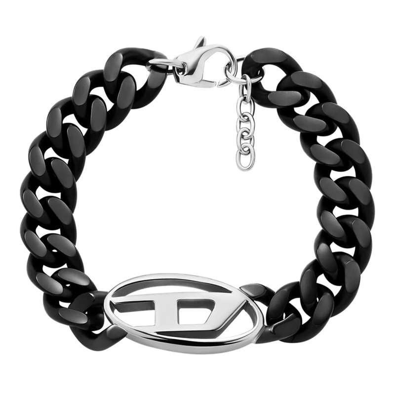 Diesel Bracelet Oval D Armband Schwarz