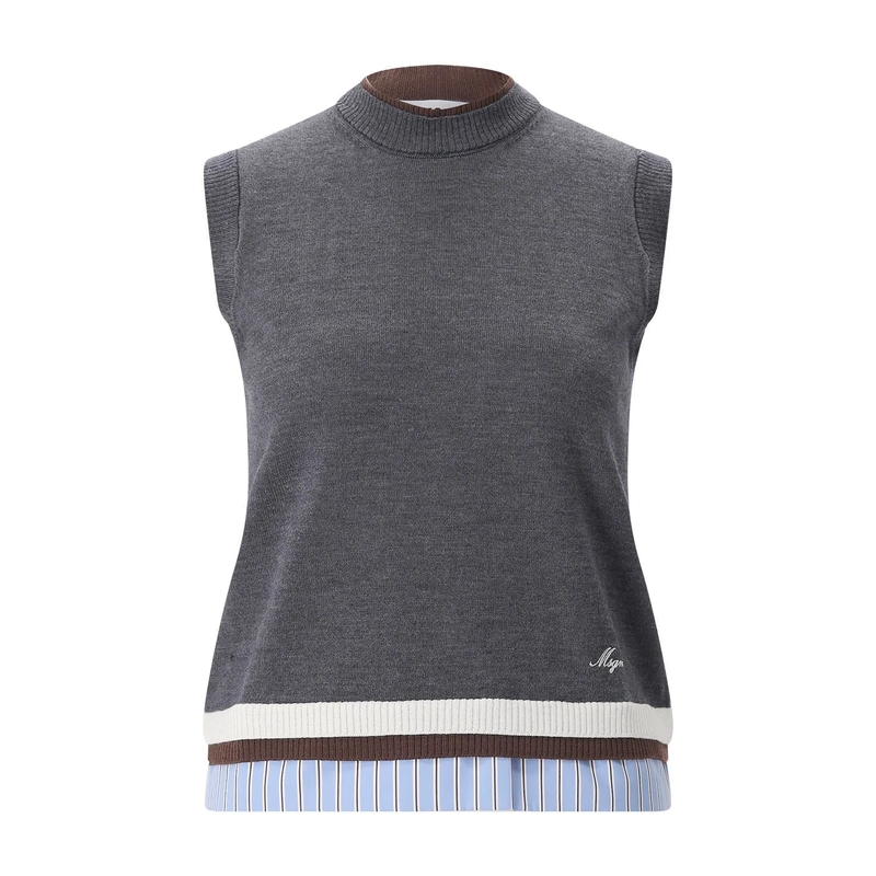 MSGM Top Top aus Merinowolle braun